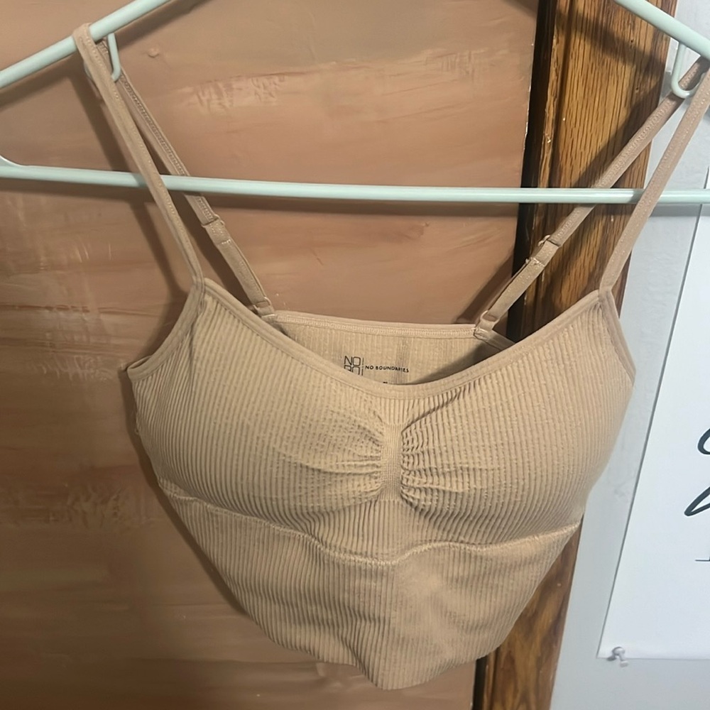Cropped tan tank top
